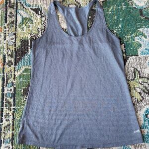 Gray Striped Women's Workout Tank Top